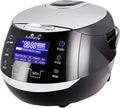 Yum Asia Sakura Rice Cooker with Ceramic Bowl and Advanced Fuzzy Logic (8 cup, 1.5 litre) 6 Rice Cook Functions, 6 Multicook Functions, Motouch LED Display, 220-240V UK/EU Power (Black and Silver)