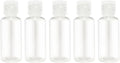 5 Pieces Flip Cap Bottles Plastic Empty Transparent Containers Bottle Refillable Squeeze for Travel Shampoo Cosmetic Lotion Toiletries (50ML)