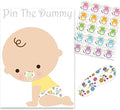 Pin The Dummy On the Baby Game 35 Players Baby Shower Game Blindfold Mask Stickers & A3 Poster