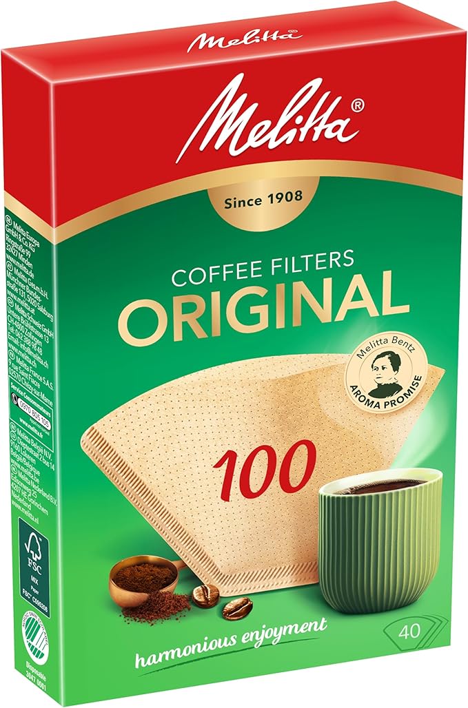 Melitta Coffee Filters 100/40 Natural Brown (Pack of 40 Filters)