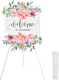 Display Easel Stand for Wedding Sign, Portable Folding Easel Floor Art Easel, Easy to Carry Tripod & Canvas Stand Art Easels for Display Painting Canvas, Wedding Signs, Presentations, Posters (White)