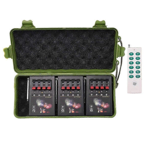 (As show, One size) Firing System Machine 12 Cue Channel Cold Pyro Pyrotechnic Display Fuse Cracker Firework Artifice Cake Shell