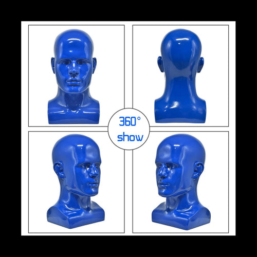Male Mannequin Head Professional Manikin Head (Blue)