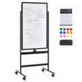 Reversible White Board Height Adjustable Dry Erase Board W/ Black Markers