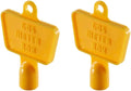 JD Brands Yellow Gas Meter Keys – Pack of 2 Durable Plastic Keys for Standard UK Triangle Gas Meter Box Locks – Easy Access for Homeowners, Landlords, and Utility Workers