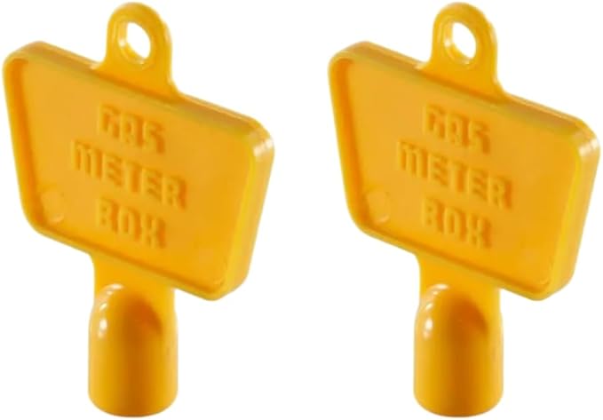 JD Brands Yellow Gas Meter Keys – Pack of 2 Durable Plastic Keys for Standard UK Triangle Gas Meter Box Locks – Easy Access for Homeowners, Landlords, and Utility Workers