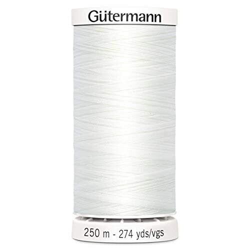 Gutermann Sew-All Polyester Thread, White, 250 m - All-Purpose Sewing Thread