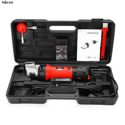 (Red) 320W Professional Electrical Horse Clipper Shaft Electric Sheep Goat Shearing Machine Clipper Shears Cutter Wool Scissor