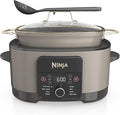 Ninja Foodi PossibleCooker, 8-in-1 Slow Cooker with Removable Non-Stick Pot, Steaming Rack, Integrated Spoon & Glass Lid, Slow Cook, Sear, Braise, Steam & more, 8L, Stone Gold, MC1001UKSTGD