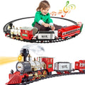 Christmas Train Set with Light & Sounds Smoke Effect Christmas Tree Train Set Around the Tree Electric Train Sets for Kids Christmas Gift-XT-06