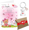 Valentines Card for Daughter, Valentines Day Daughter Gifts, Daughter Valentines Card from Dad Mum with Envelope, Valentine's Day Keyring Gifts for Daughter with Gift Box (Daughter)