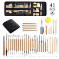 41 pcs Clay Sculpting Chisel Modeling Pottery Tool for Potter, Ceramics, DIY Artist, with Storage Bag