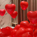 Red Heart Balloons - 15pcs 12inch Latex Balloons and Ribbon for Valentine's Day, Wedding, Engagement, Anniversary Decoration