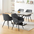 TUKAILAi Dining Chairs Set of 4 Swivel Faux Leather Kitchen Armchair with Backrest and Metal Legs,Upholstered Reception Chairs for Home Office Bedroom Living Room Lounge (Dark Grey)