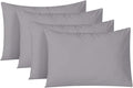 Pillow Cases 4 Pack Cotton 300 Thread Count - Hotel Quality Pillow Covers with Envelope Enclosure - Breathable & Super Soft Housewife Pillowcases 50 x 75 cm (Grey)