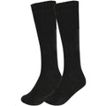 (Black (Plain), 12.5-3.5) Girls Knee School Sock Plain Satin Bow Sock 3 Pack