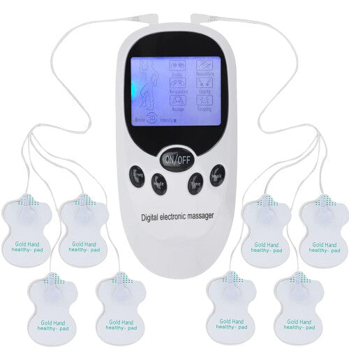 TENS Machine for Pain Relief, TENS Electric Massager with 6 Massage Modes and 8 Replacement Pads, Rechargeable Electric Massager for Back, Joint Pain