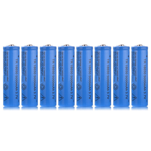 BC897 8-Pack 18650 3.7V 5000mAh Li-ion Rechargeable Batteries â€“ Genuine High-Capacity Cells for Flashlights, Laser Pointers & Electronics