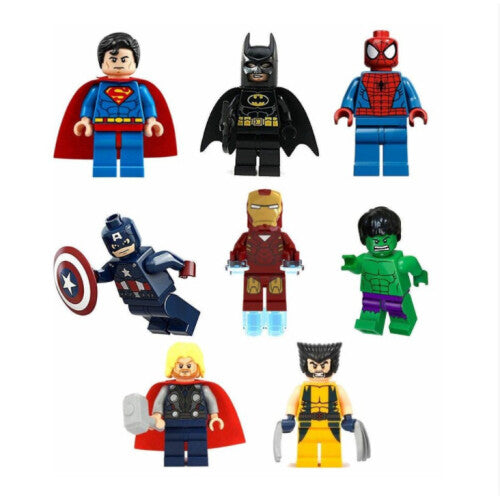 8Pcs Marvel Avengers Super Hero Comic Mini Figures Dc Minifigure Gift Fits