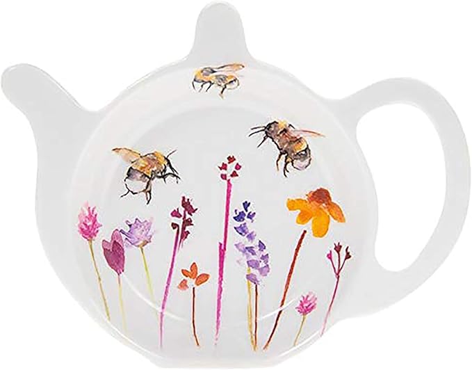 The Leonardo Collection Busy Bees Teabag Tidy By Jennifer Rose Gallery | Delightful Bee-Inspired Design | Hand-Painted Resin | Practical and Decorative | Nature-Inspired Tea Time Accessory