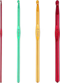Bitone Crochet Hooks,4Pcs Multicolor Aluminum Knitting Needles,Crochet Kits for Beginners Adults,Aluminum Crochet Needles Ergonomic Grip for Arthritic Hands Crochet Gift（2mm,4mm,6mm,8mm）