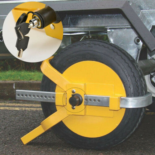 Solid Steel 13-15" Car Van Wheel Clamp Safety Lock for caravan Trailer