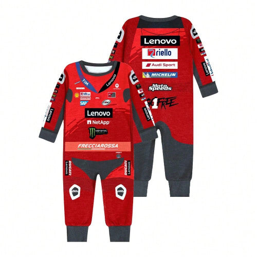 (YLTY-0001, 18M) 2025 New MOTO GP Outdoor Extreme Sports Quick drying Breathable Cycling Clothing Baby jumpsuit Pure Cotton Crawler Clothing