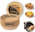 Air Fryer Liners, 9.5 Inch Large Airfryer Liners Round, Disposable Parchment Paper Liners Oil-Proof, Water-Proof, Food Grade Baking Paper for Air Fryer Roasting Microwave Oven (100pcs)
