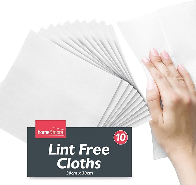SOL 10pk Lint-Free Cloths – 30x30cm Reusable Soft Wipes for Oiling Wood, Screens, Glass and Dust Removal – Durable, Scratch-Free Cloths for Home, Office and Car Use