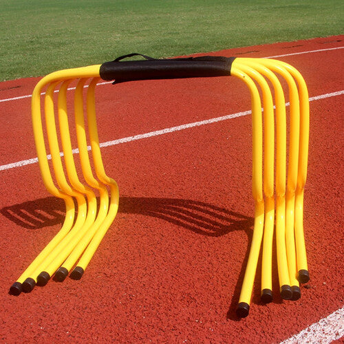 5-Piece Agility Hurdle Training Set, Athletic Jump Training Obstacles, Plastic Football Agility Trainer Kit, Yellow 15cm/6in