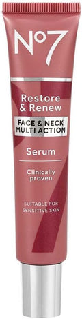 No7 Restore & Renew Face & Neck MULTI ACTION Serum 30ml