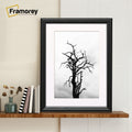 (18x12" Pic (22x16" Frame)) Black Picture Frame / LW Style Wall Art Frame / Modern Photo Frames With White mount
