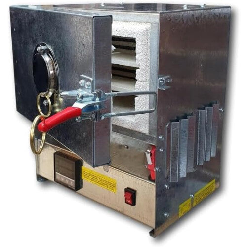 TABLE-TOP ELECTRIC KILN 1000C/1832F, 2 SHELVES, QUARTZ WINDOW, UK PLUG
