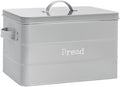 Harbour Housewares Vintage Bread Bin with Airtight Lid - Grey - Steel Industrial Breadbins Storage Caddy Bread Bins for Kitchen Loaves, Pastries, Rolls