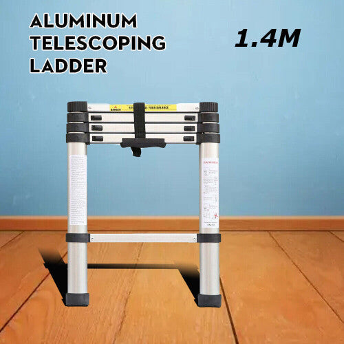 1.4M Telescopic Ladder Step Ladder Aluminium Light Weight Non Slip