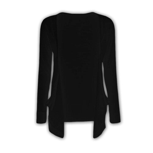 (11-12 Years, Black) Kids Girls Plain Open Boyfriend Cardigan Long Sleeves Fashion Top Age 2-13 Years
