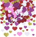 300pcs Glitter Foam Heart Stickers, Red, Pink, White, Heart Shaped, DIY Crafts, Decorative, Romantic Style