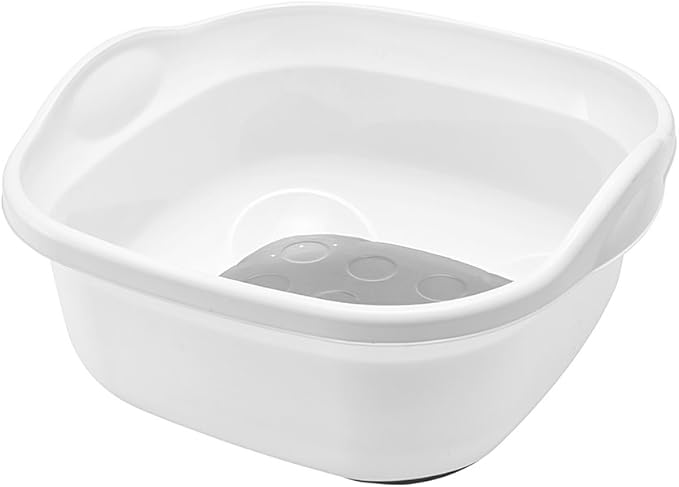 Addis 517763 Premium Soft Touch 8.5 litre Washing Up Bowl, White/Grey, 31.5 x 34 x 15.5 cm
