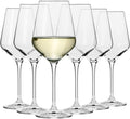 Krosno Large White Wine Glasses | Set of 6 | 390 ML | Avant-Garde Collection | Lead-Free Crystal Glass | for Home, Restaurants & Parties | Dishwasher Safe