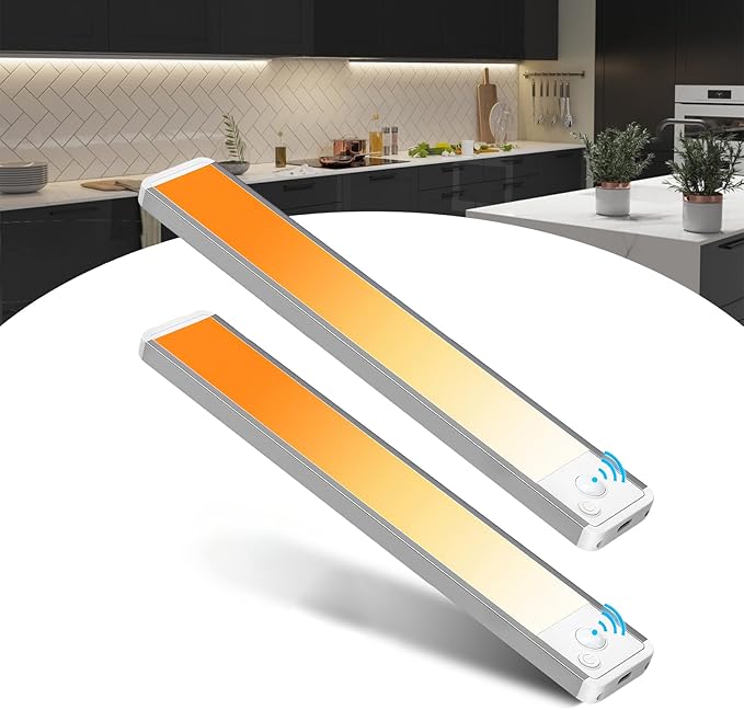 Under Cabinet Kitchen Lights LED - 2Pcs USB C Rechargeable Wireless LED Lights for Cupboard[Energy Class G]