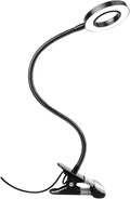 Desk Lamp Clip Light, 10 Dimmable Brightness 3 Light Modes Reading Light, Clamp Bedside Lamp for Painting, Craft, Study (Black)[Energy Class G]