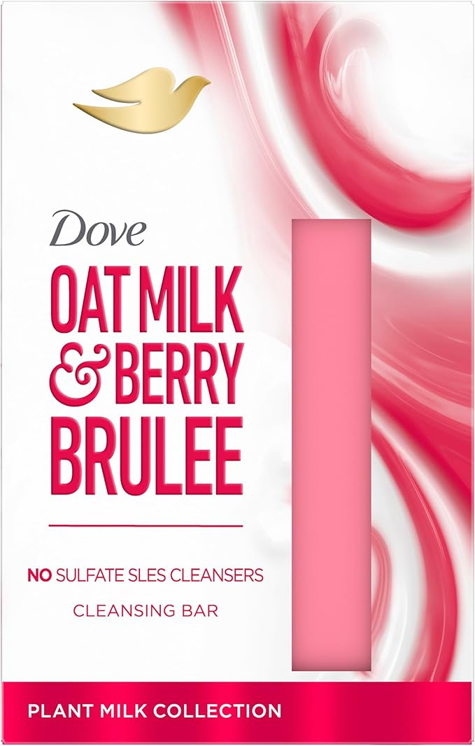 Dove Oat Milk & Berry Brulee Beauty Bar whole body bar enriched with plant milk for soft and smooth skin 141 g