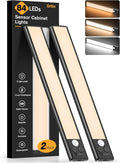 Gritin Under Cabinet Kitchen Lights Rechargeable-3 Color Temps&5 Level Brightness, Super Bright, 4 Modes, Motion Sensor, Long Lasting-Easy Installation Magnetic Under Closet Light-26CM/Black[Energy Class A+++]