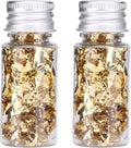 2 Bottled Decorative Gold Leaf, 24K Edible Gold Leaf Cake Decorating Gold Leaf Sheets Metallic Gilding Paper for Craft Cooking Makeup Chocolate Decorations Resin DIY Arts Nails Jewelry Making