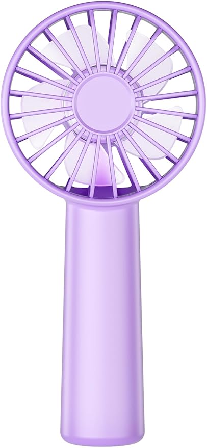 Portable Handheld Fan, Mini Desk Fan 1800mAh, 3 Speeds, Ultra Quite, Up to 8H Long Use Time, Small Personal Cooling Fans Makeup Lash Fan for Women Girls, Lightpurple