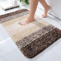 smiry Microfiber Bath Mat, 40 x 60 cm, Non-Slip Super Absorbent Bathroom Mat, Extra Soft Thick Floor Foot Mat, Fluffy Shaggy Bath Mats Rugs for Bathroom, Brown
