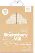 Bloomsbury Mill - Cellular Blankets Baby - Soft 100% Organic Cotton Baby Blanket - Pack of 2 - Essentials For Newborn - Ideal for Cot Bed, Travel, Car Seat, Pram, Moses Basket - Cream 75x95cm