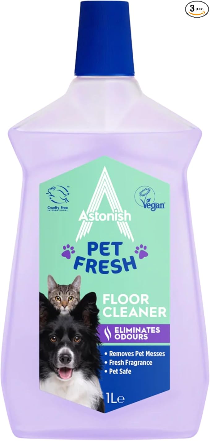Astonish Pet Fresh Floor Cleaner, With Dirt Technology, Neutralise Pet Odours, Pet Safe, 3 X 1L