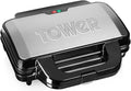 Tower T27013 Deep Fill Sandwich Maker with Extra Deep, Non-Stick Plates, Automatic Temperature Control, 900W, Silver and Black