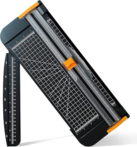 A4 Paper Cutter with Trimmer Blades，Paper Trimmer Guillotine with Automatic Security Safeguard Scrapbooking Tool for Cutting Paper